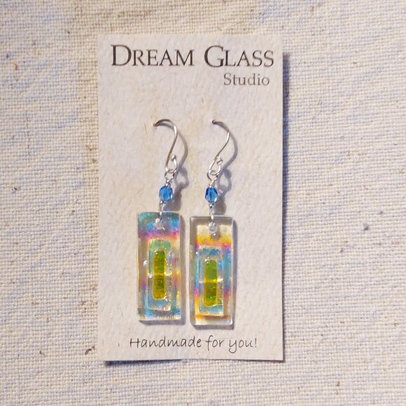 Dream Glass Studio Jewelry - Dichroic glass earrings